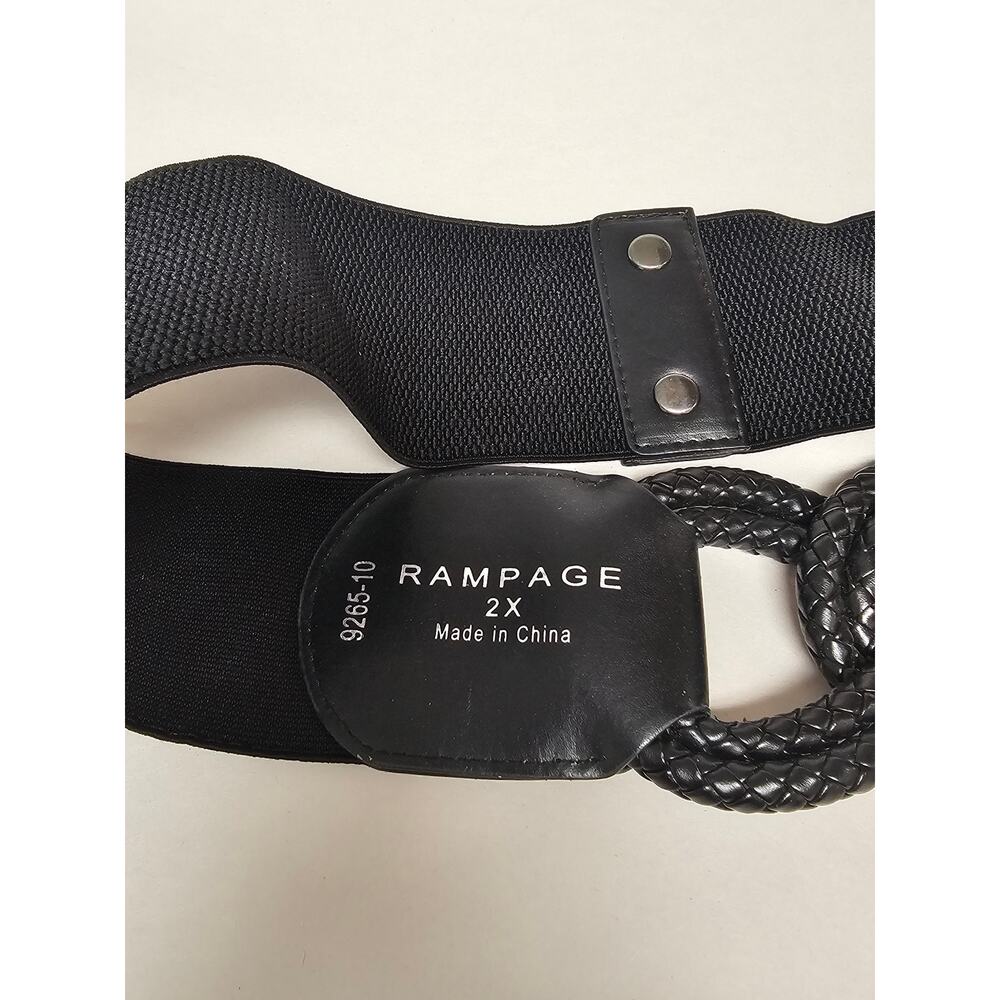 Rampage Chic Black Stretch Waist Braided Belt (38") - Picture 3 of 5